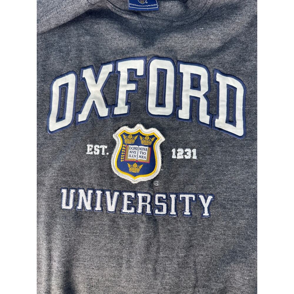 VTG Oxford University Women's L (Men's M) Grey Official Sweatshirt Collegiate UK - Picture 9 of 10